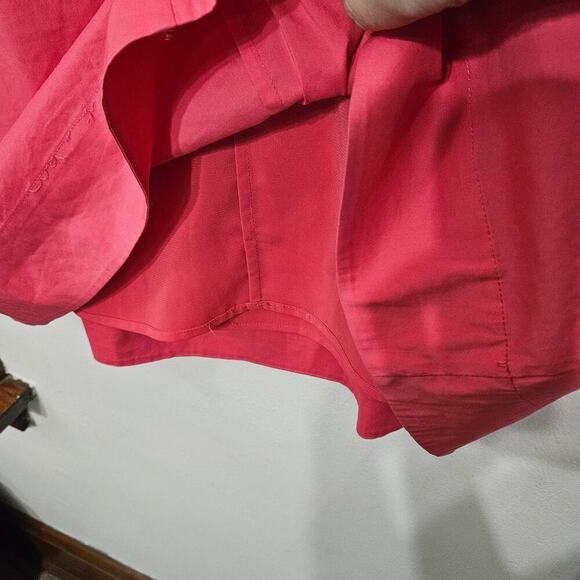 BCBG Maxazria Pink Coral Mini Dress Size Medium Applique Cotton Blend Stretch - Picture 7 of 9